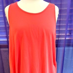 Beautiful Shark Bite Hem Brushed Silk Tank Blouse